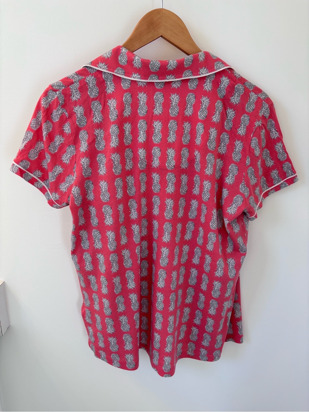 ANTHROPOLOGIE Pineapple Print white and Coral Pyjamas, Sz M. - Picture 4 of 12